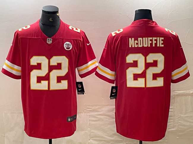 Men%27s Kansas City Chiefs #22 Trent McDuffie Red Vapor Untouchable Limited Football Stitched Jersey